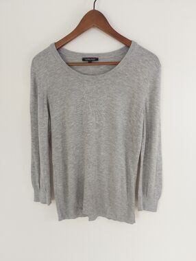 JEANNE PIERRE Light Gray Crewneck Sweater Size Small